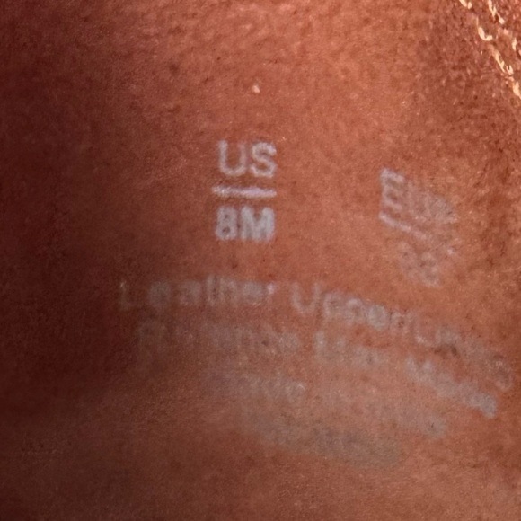 Sam Edelman Palmer cognac leather booties size 8 women’s stacked heel slip on - Picture 13 of 13